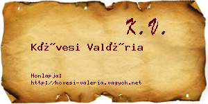 Kövesi Valéria névjegykártya