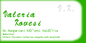 valeria kovesi business card